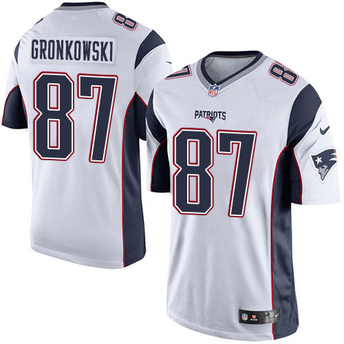 Men's Limited Rob Gronkowski Nike Jersey White Road - #87 NFL New England Patriots